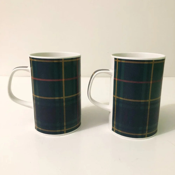 Lot of 2 Dunoon Scotland Mugs Coffee Cups Tartan Plaid - Picture 4 of 16